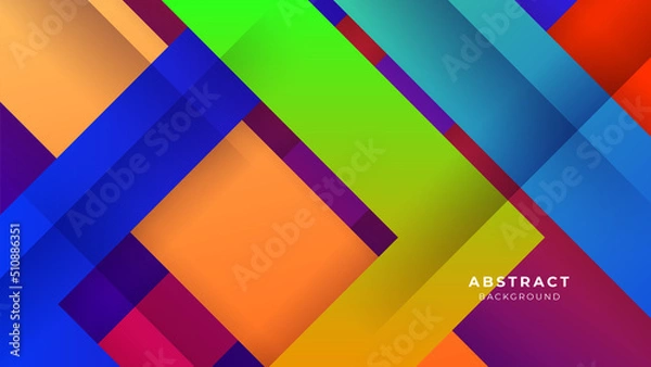 Fototapeta Dark colorful vibrant vivid geometric shapes abstract background geometry shine and layer element vector for presentation design. Suit for business, corporate, institution, party, seminar, and talks.
