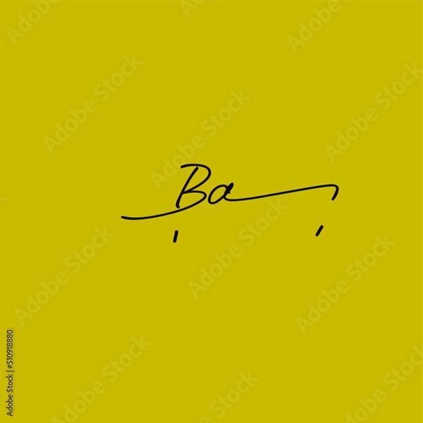 Obraz Initial Letter Ba Logo - Handwritten Signature Logo