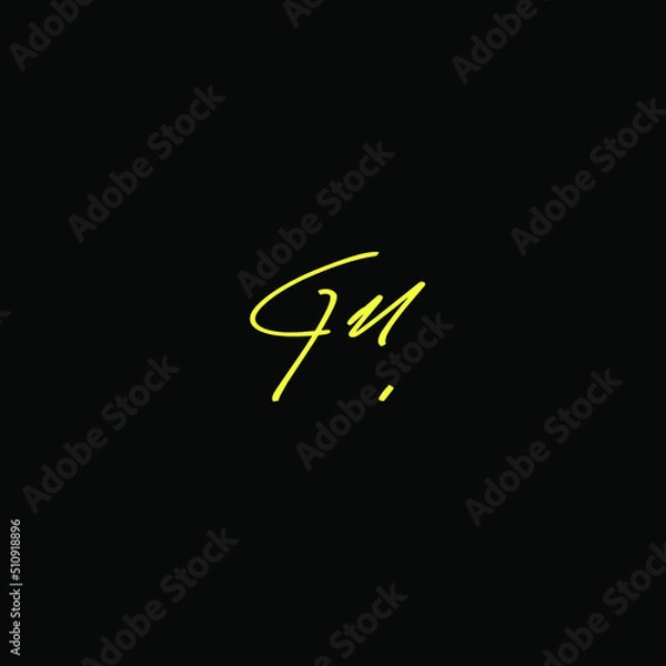 Obraz Initial Letter Gm Logo - Handwritten Signature Logo