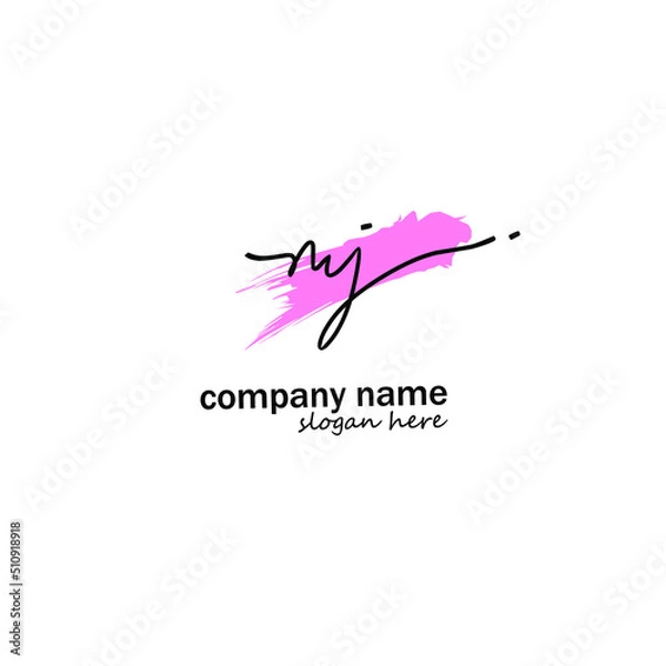 Obraz Initial Letter mj Logo - Handwritten Signature Logo