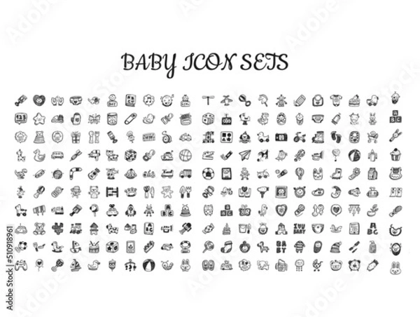 Fototapeta Set of modern thin line icons. Outline isolated signs for mobile and web. High-quality pictograms. Linear icons set of business, medical, UI and UX, media, money, travel, etc.