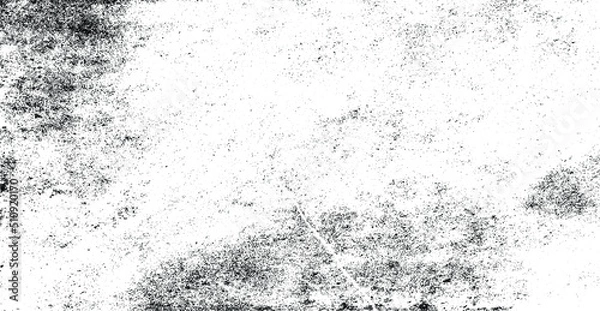 Fototapeta Monochrome texture composed of irregular graphic elements. Distressed uneven grunge background. Abstract vector illustration. Overlay for interesting effect and depth. Isolated on white background.
