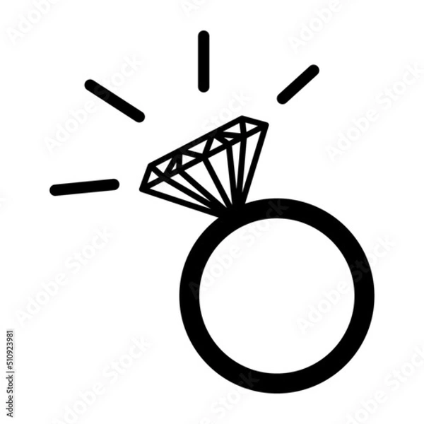 Obraz Editable vector clipart of the diamond ring. EPS10