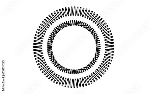 Obraz Vector black circle frame cog space abstract bumpy 