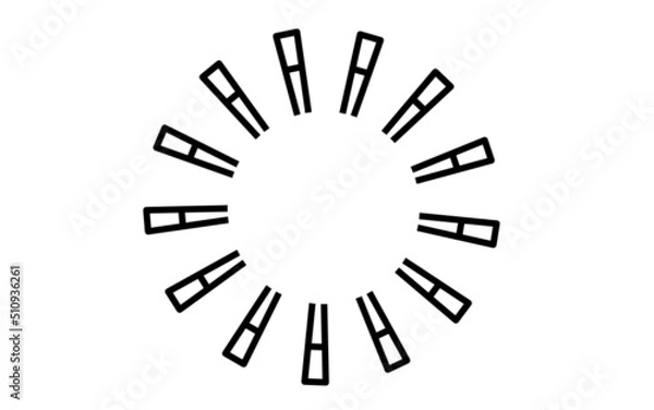 Obraz Vector black circle frame cog space abstract bumpy 