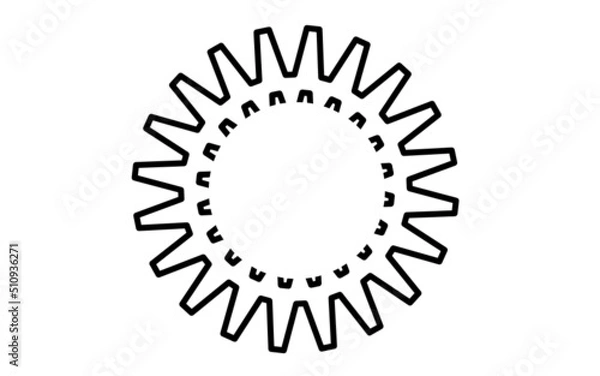 Obraz Vector black circle frame cog space abstract bumpy 