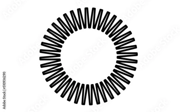 Obraz Vector black circle frame cog space abstract bumpy 