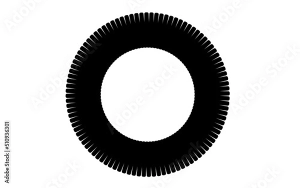Obraz Vector black circle frame cog space abstract bumpy 