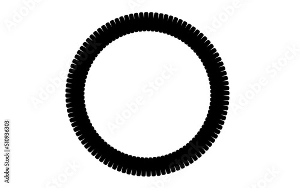 Obraz Vector black circle frame cog space abstract bumpy 