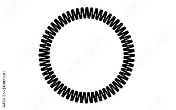 Obraz Vector black circle frame cog space abstract bumpy 