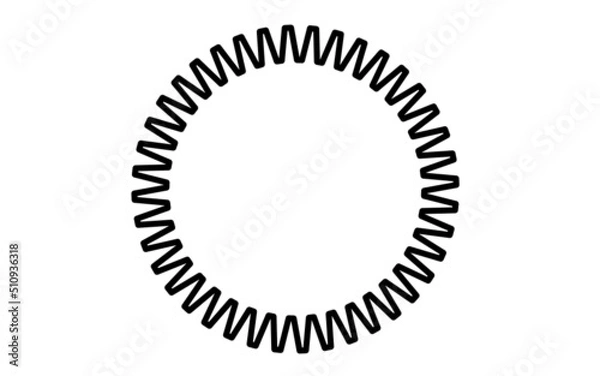 Obraz Vector black circle frame cog space abstract bumpy 