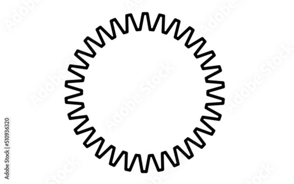 Obraz Vector black circle frame cog space abstract bumpy 