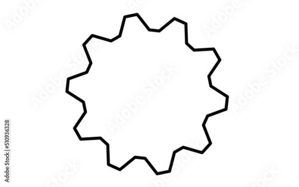 Obraz Vector black circle frame cog space abstract bumpy 