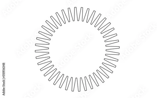 Obraz Vector black circle frame cog space abstract bumpy 