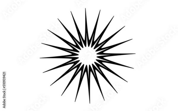 Obraz isolated on white background isolated on black frame circle vector flower star burst