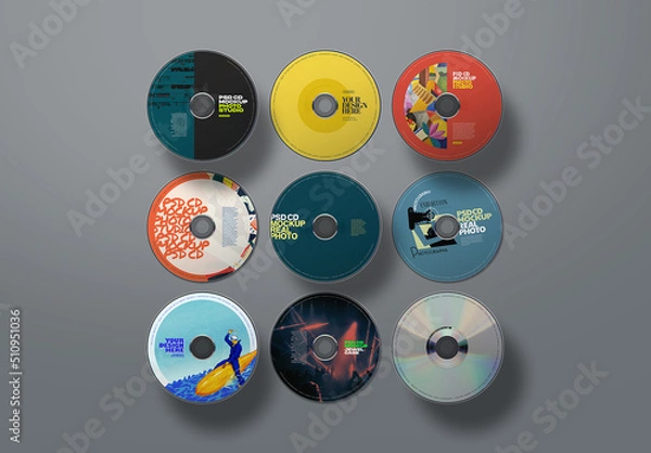 Fototapeta Zestaw DVD CD Mockup