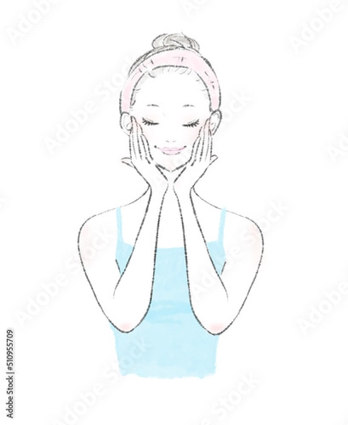 Obraz 女性のスキンケアのイラスト