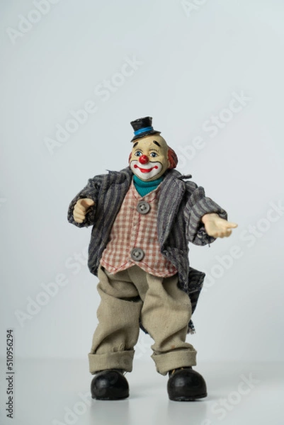 Fototapeta Portrait of a clown with a smile, Figure, Background