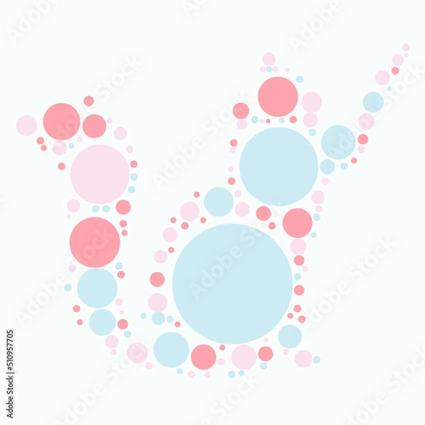 Fototapeta cat color dot vector texture