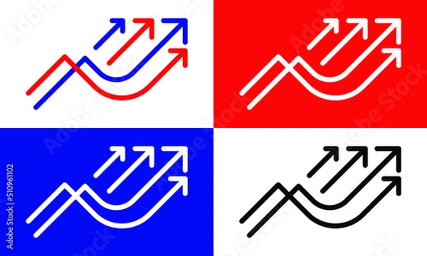 Fototapeta Growing statistics icon vector image