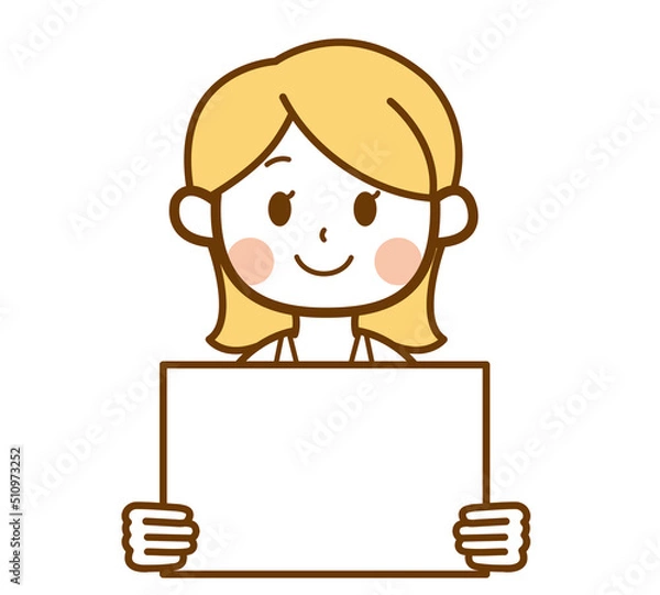 Fototapeta ボードを持つ白衣の女性