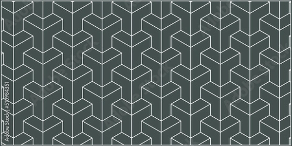 Fototapeta Seamless asian trilateral pattern vector