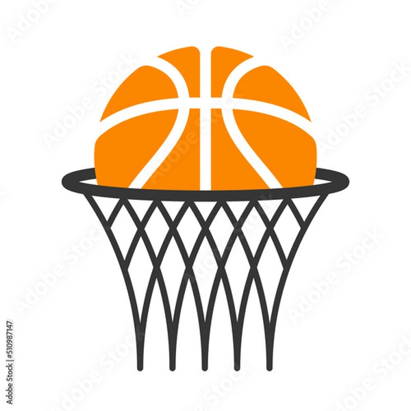 Obraz basketball in net vector illustration logo icon 