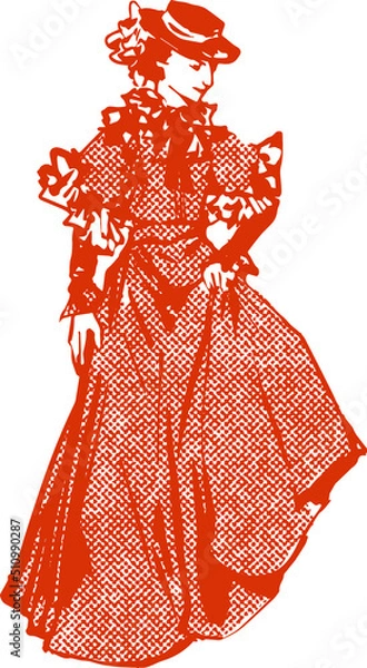 Obraz model in red dress