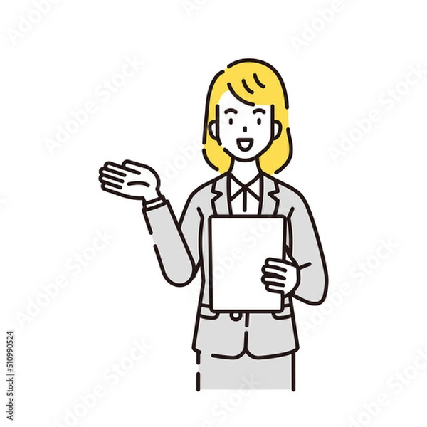 Fototapeta 人物イラスト　線画