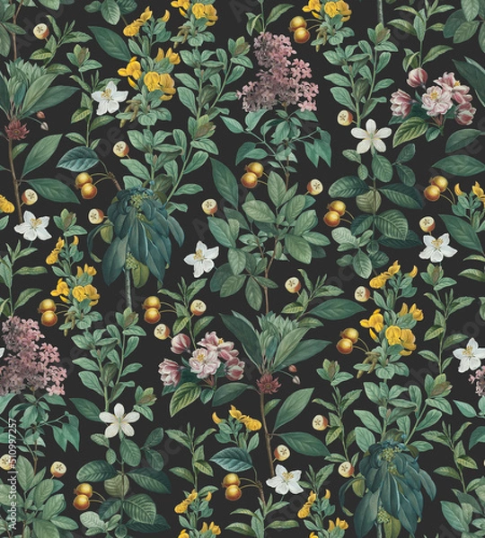 Fototapeta Botanical Elegant Floral Pattern / Beautiful Classic Style Nature Pattern