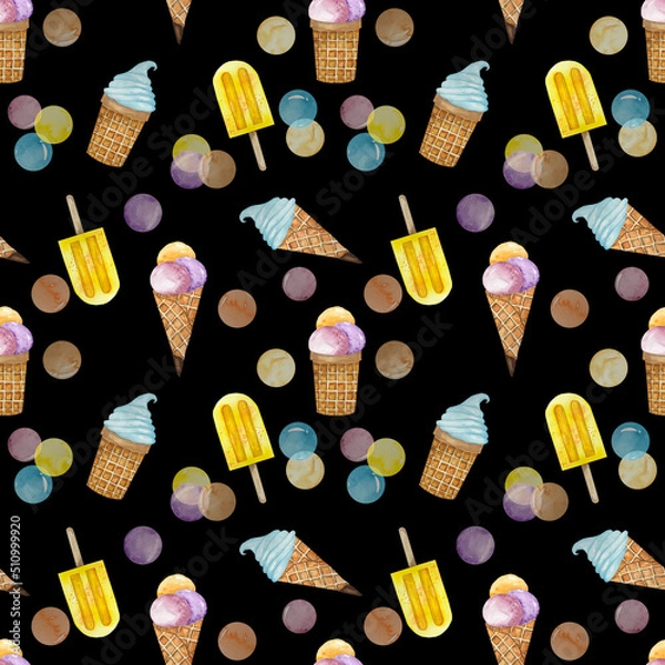 Fototapeta seamless pattern with ice cream