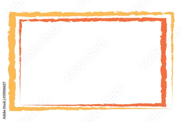 Obraz Double wall rectangle frame in two orange color shades.