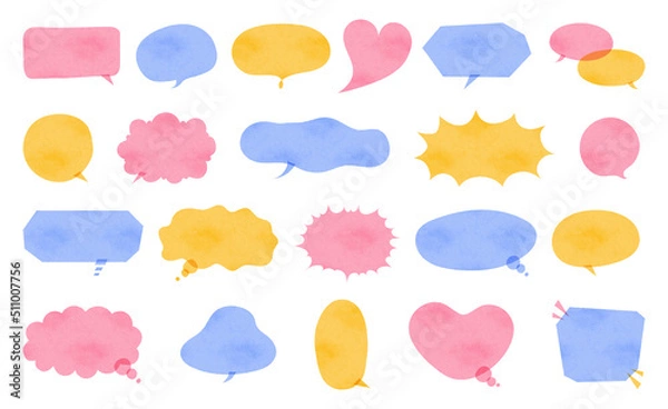 Obraz アナログ風のふきだしセット
