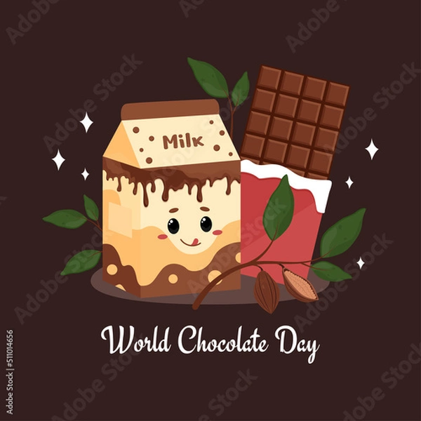 Obraz World Chocolate Day, greeting card.