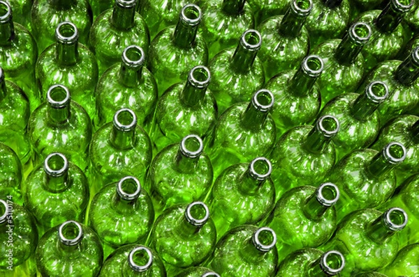Obraz Green glass bottles
