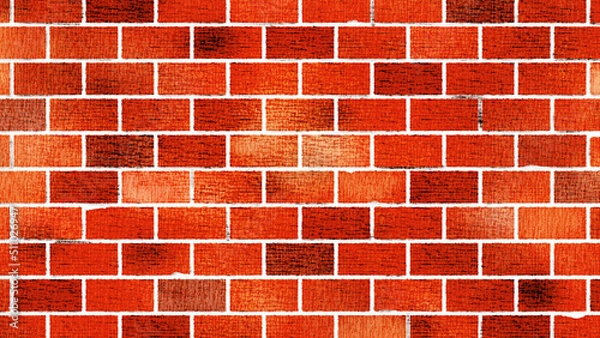 Fototapeta 赤茶色のレンガ（ワイド）