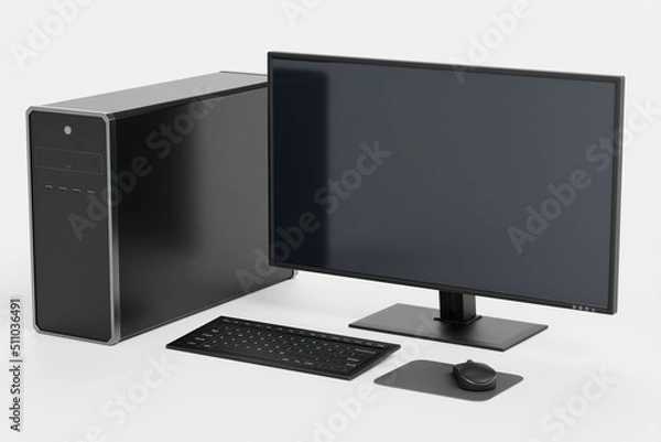 Fototapeta Realistic 3D Render of Personal Computer