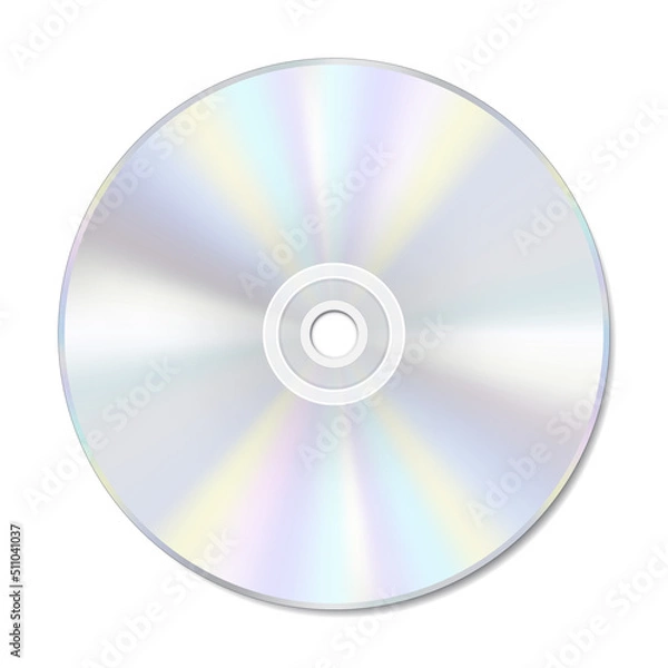 Fototapeta Blank compact or laser disc on white with space for text. EPS10 vector format.