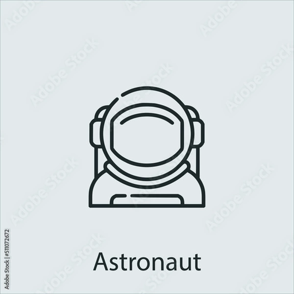Obraz astronaut icon vector icon.Editable stroke.linear style sign for use web design and mobile apps,logo.Symbol illustration.Pixel vector graphics - Vector