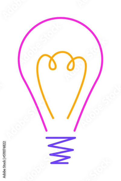Fototapeta Linear icon of a light bulb symbolizing the emergence of an idea
