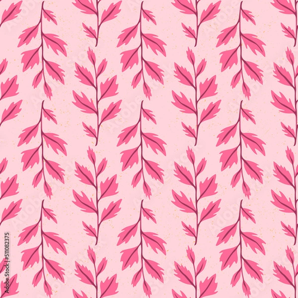 Fototapeta Vector leaves seamless pattern background. Perfect for fabric, scrapbooking, wallpaper projects.