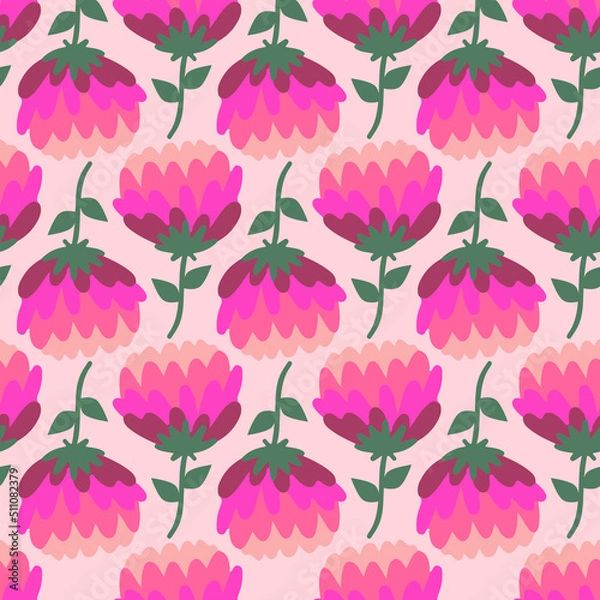 Obraz Vector flower seamless pattern background. Perfect for fabric, scrapbooking, wallpaper projects.