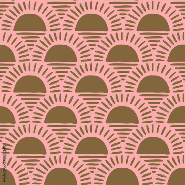 Obraz Vector sunset seamless pattern background. Perfect for fabric, scrapbooking, wallpaper projects.