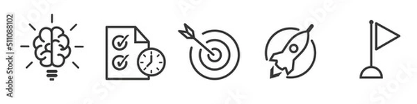 Obraz reaching goals vector icon collection on white backround