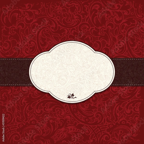 Obraz Vintage elegant restaurant menu card with floral background