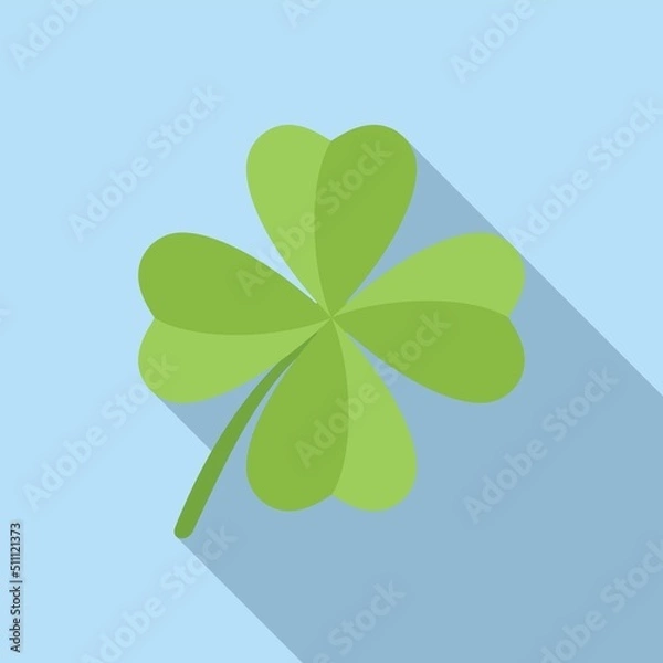 Fototapeta Spring clover icon flat vector. Luck leaf