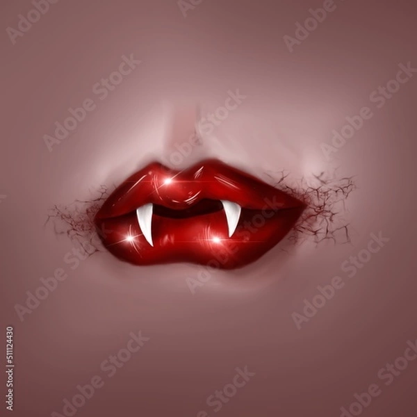 Fototapeta passionate vampire lips