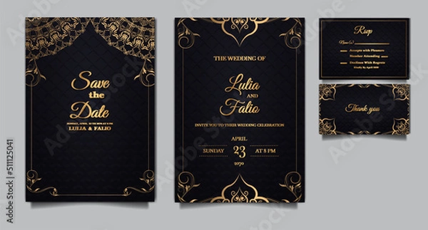 Obraz luxury Elegant wedding invitation design set
