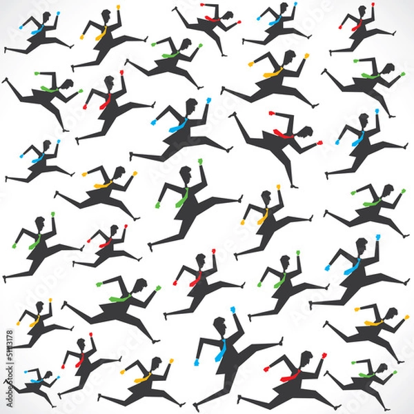 Fototapeta businessman running man pattern background stock vector