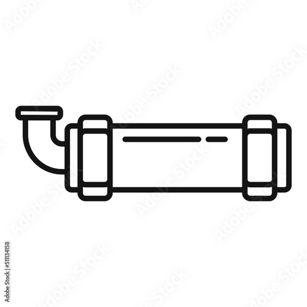 Fototapeta Small pipe connector icon outline vector. Valve drain